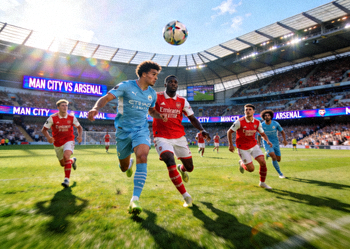 英超曼城对阵阿森纳比赛画面